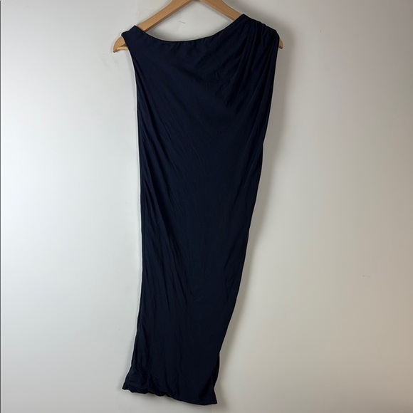 James Perse Standard Womens Dress Size 0 X-Small Blue Sleeveless Ruched Shoulder - Picture 3 of 6